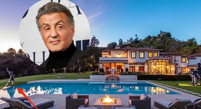 Sylvester Stallone's former $85 million compound has eight bedrooms, a cigar room, and a professional theater.Rachel Luna/WireImage/Getty Images