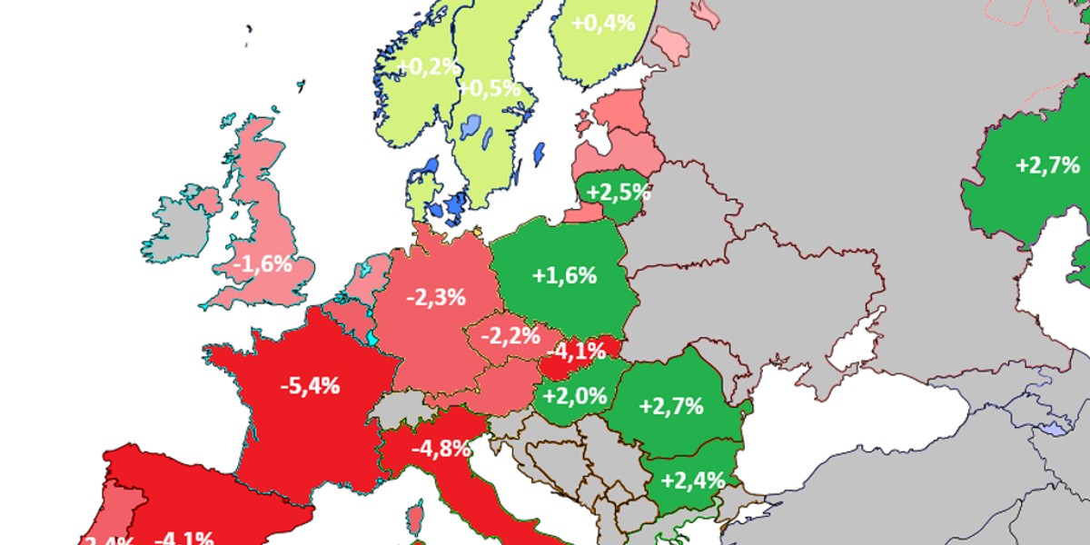 W niemieckiej gospodarce pojawiła się recesja techniczna po raz pierwszy od siedmiu lat. Za to Polska wciąż może się nazywać zieloną wyspą. Prawdopodobnie tylko przez najbliższe trzy miesiące.