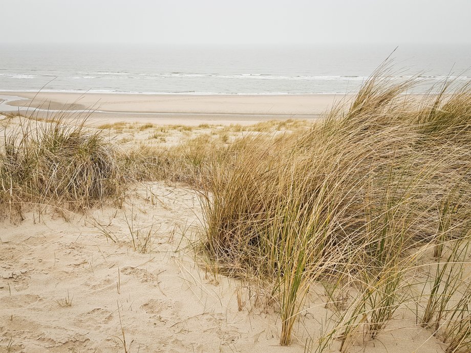 Noordwijk na zachodzie Holandii nad Morzem Północnym.