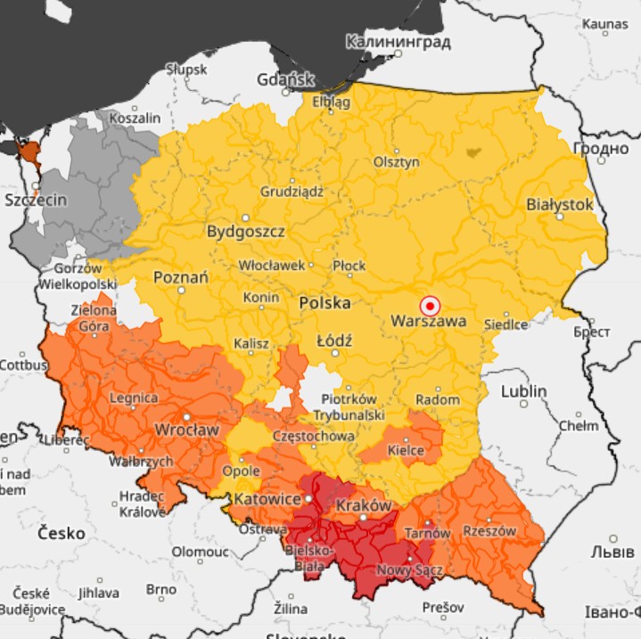 Bieżące ostrzeżenia hydrologiczne