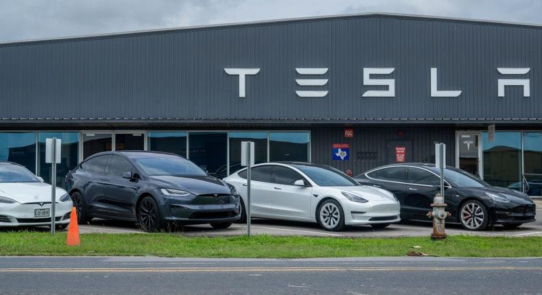 Tesla vehicles sitting on the lot at a Tesla dealership in Austin, Texas.Brandon Bell via Getty Images