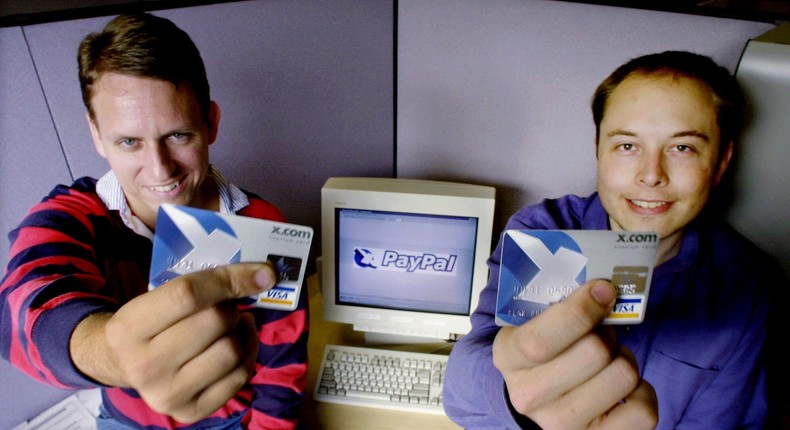 Peter Thiel, left, and Elon Musk, are two members of the so-called PayPal Mafia.Associated Press