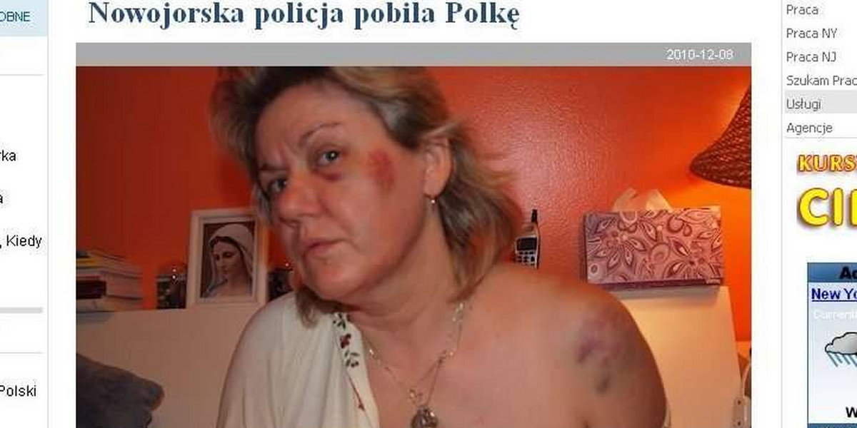 Anna Stańczyk, pobita, USA, policjant