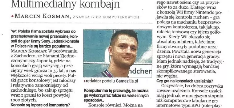 Polskie gry i naczelny Gamezilli na stronach dzisiejszej „Rzeczpospolitej”