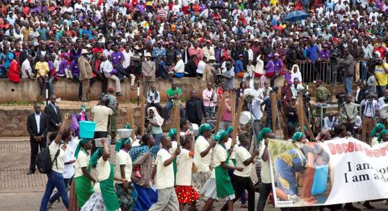 Workers during a past labor day celebrations