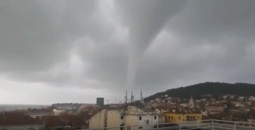 Pijavica - vrtložni udar vetra oko Splita 6. januara