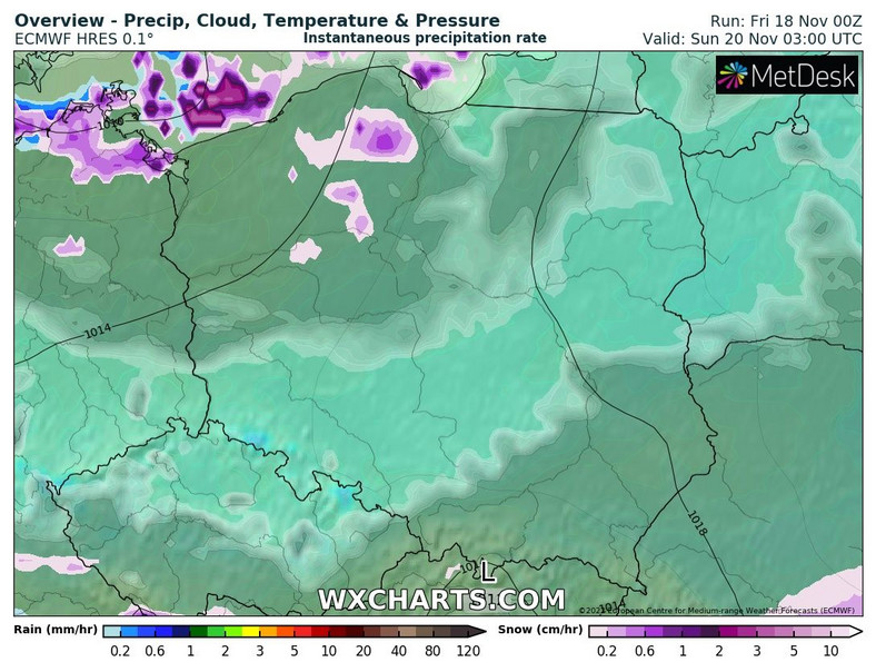 W nocy nad morzem nadal może sypać