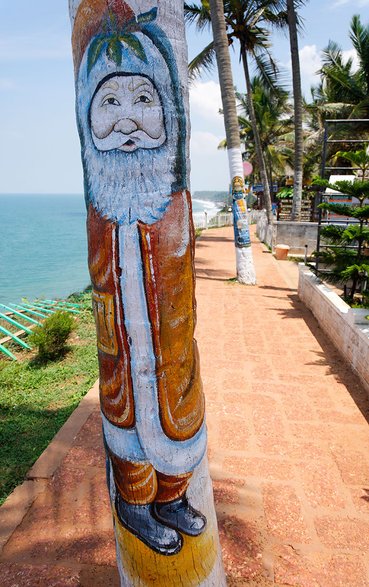 Święty Mikołaj na palmie, Varkala w stanie Kerala