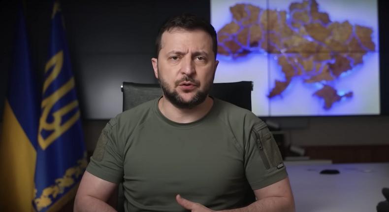 President Volodymyr Zelenskyy in a pre-recorded video address to supporters of CORE, Sean Penn's relief charity, on Friday June 10, 2022.