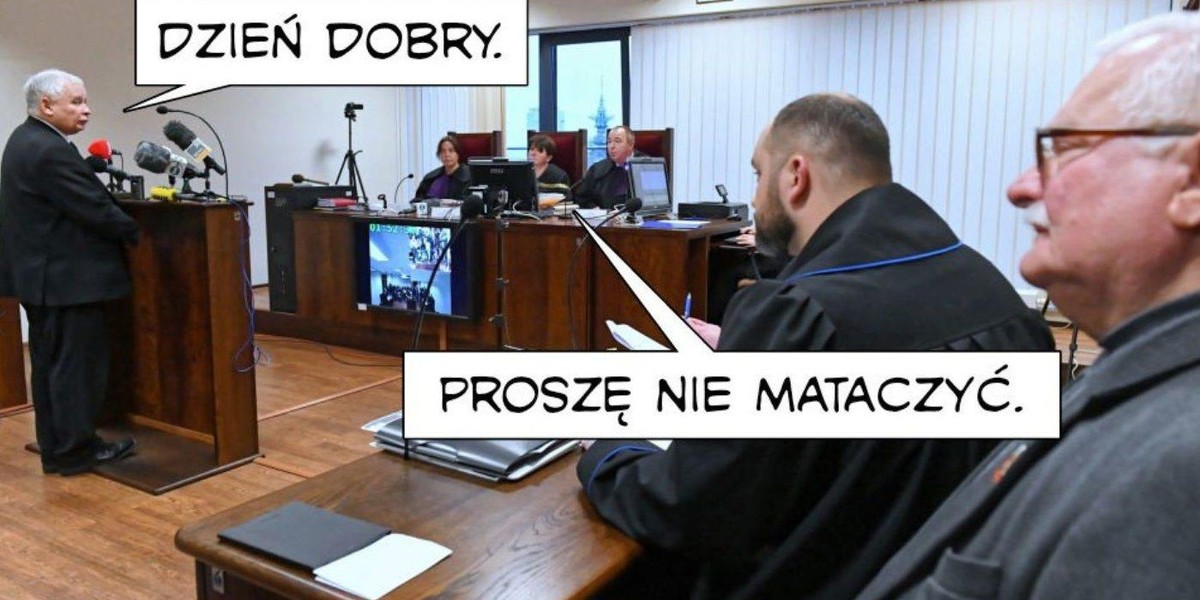 Memy po procesie Kaczyński - Wałęsa