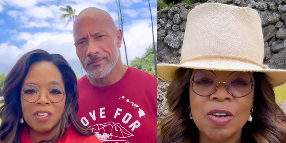 Dwayne "The Rock" Johnson i Oprah Winfrey poprosili o datki na swój fundusz na Maui na rzecz osób dotkniętych pożarami.