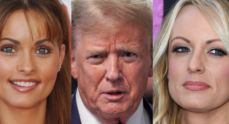 Karen McDougal, Donald Trump, and Stormy Daniels.Jon Kopaloff/Getty Images, left. Curtis Means/Reuters, center. Steve Granitz/Getty Images, right.