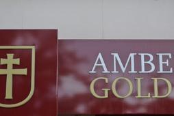 Logo Amber Gold bordowe