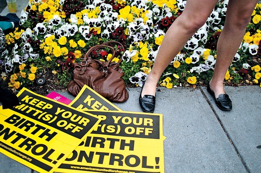 Reproductive Rights Activists Protest Outside Romney DC Fundraiser