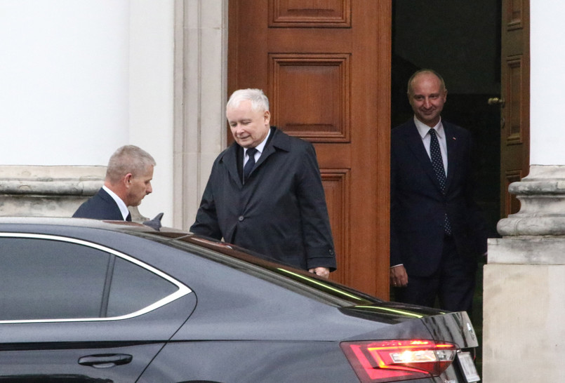 Jarosław Kaczyński opuścił Belweder po spotkaniu z Andrzejem Dudą