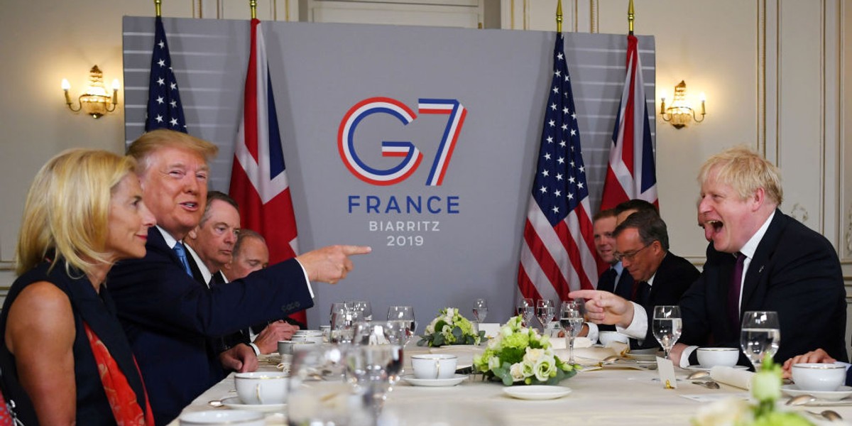 Donald Trump i Boris Johnson spotkali się po raz pierwszy na szczycie G7