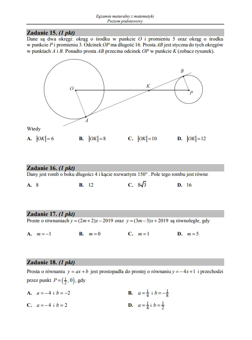 Matura 2019 Matematyka Poziom Podstawowy Arkusze I Odpowiedzi