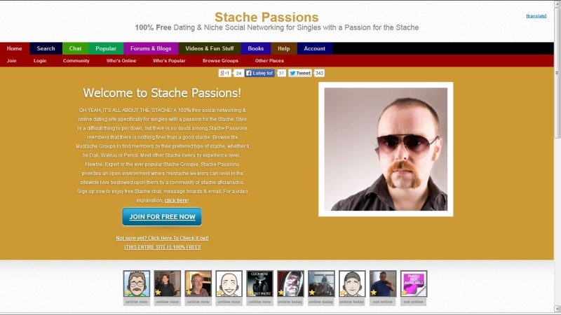 <b>Stache Passion</b> to serwis dla ludzi, którzy są zadowoleni ze swojego wyglądu, a przede wszystkim bujnych wąsów, niczym nie ustępujących zarostowi Toma Sellecka albo Lecha Wałęsy.