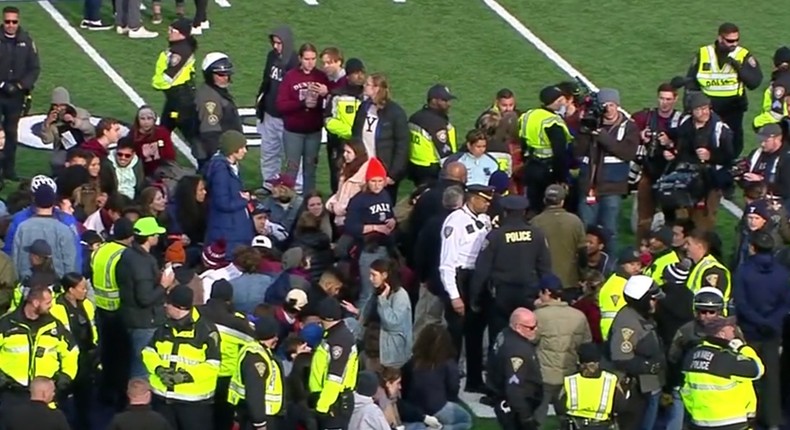 Harvard Yale football protests