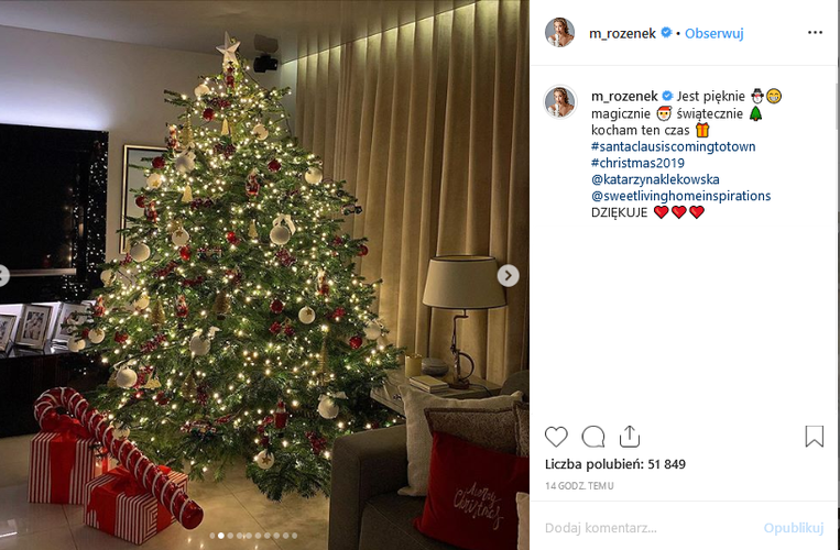 świąteczne dekoracje w domu Małgorzaty Rozenek