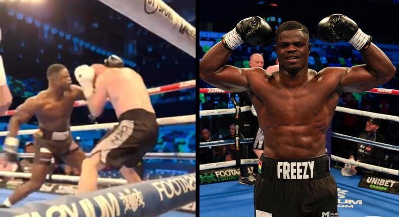 ‘He’s fighting against poverty’ – Ghanaians react to Freezy MacBones’ aggressive boxing