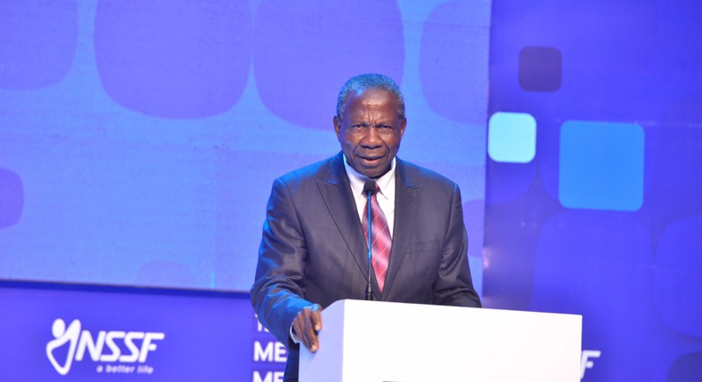 Finance Minister Matia Kasaija at the NSSF AMM 2024