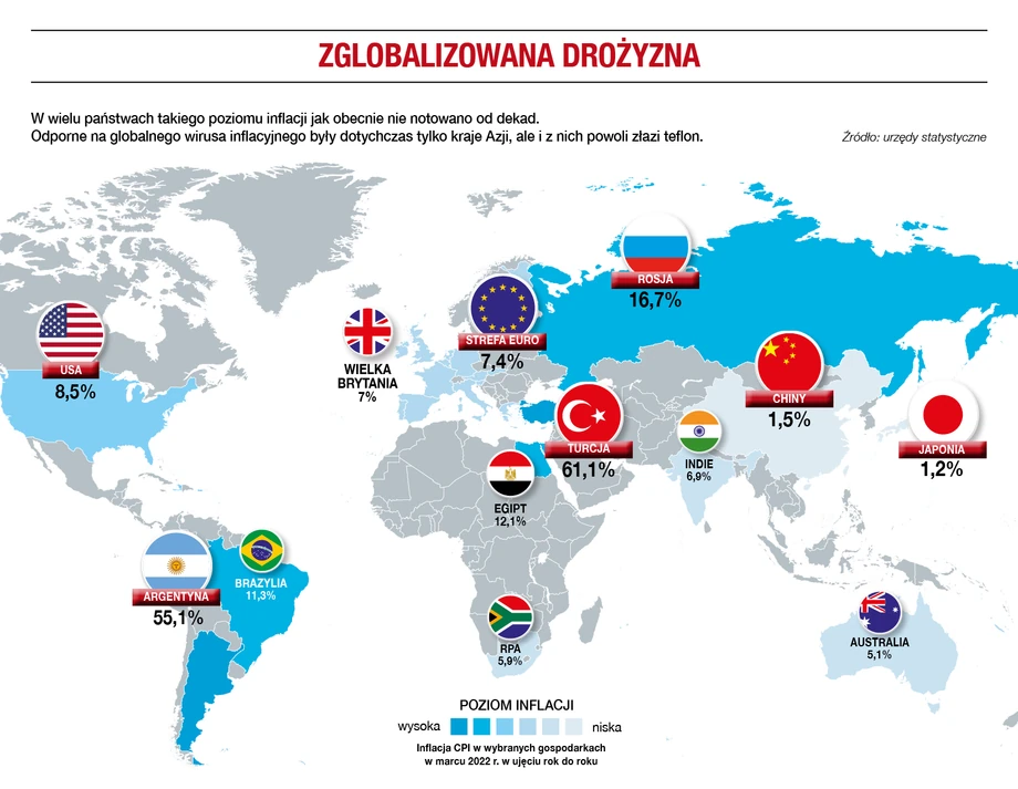 Zglobalizowana drożyzna. Mapa inflacji.