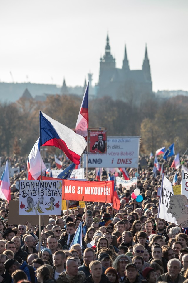 Protest antyrządowy w Pradze