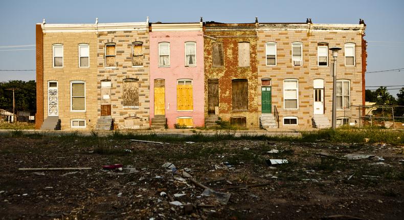 Baltimore is trying to revive some of its roughest neighborhoods with a $1 housing project.David S. Holloway/Getty Images