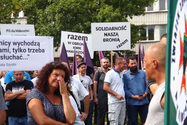 Pokojowy wiec w obronie kopalni Makoszowy przed KWK Makoszowy w Zabrzu.