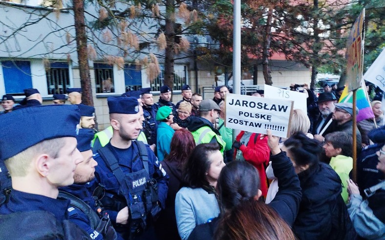 Protestujący w Częstochowie