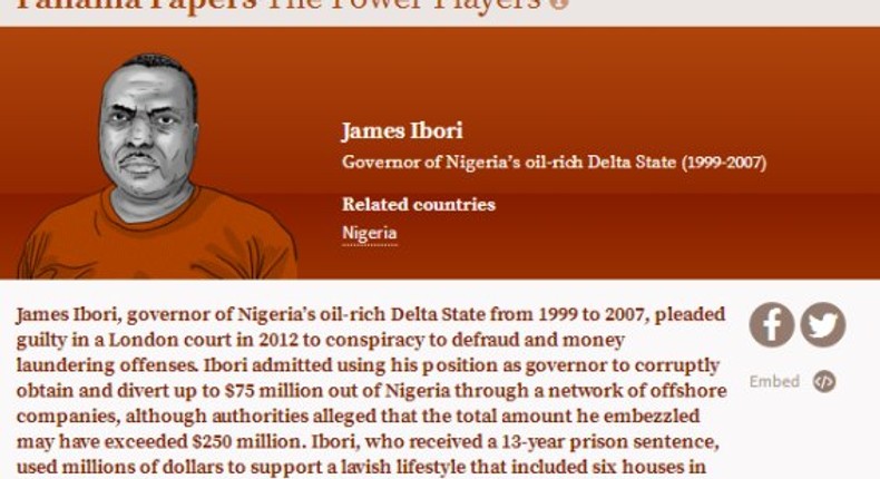 Ibori named on Panama Papers