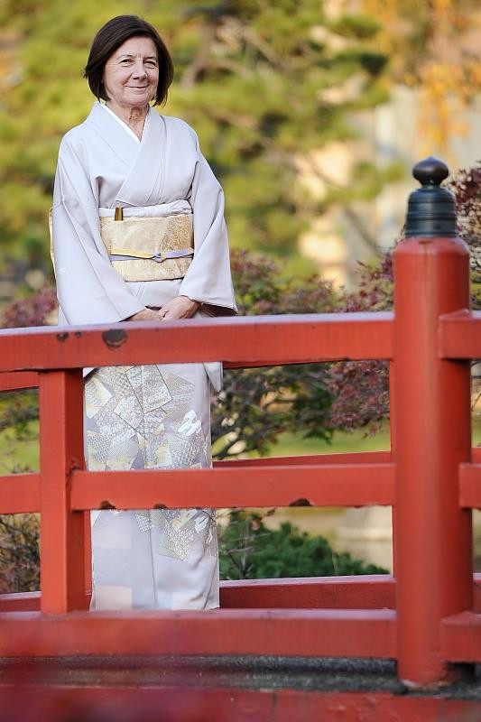 Maria Kaczyńska w kimono