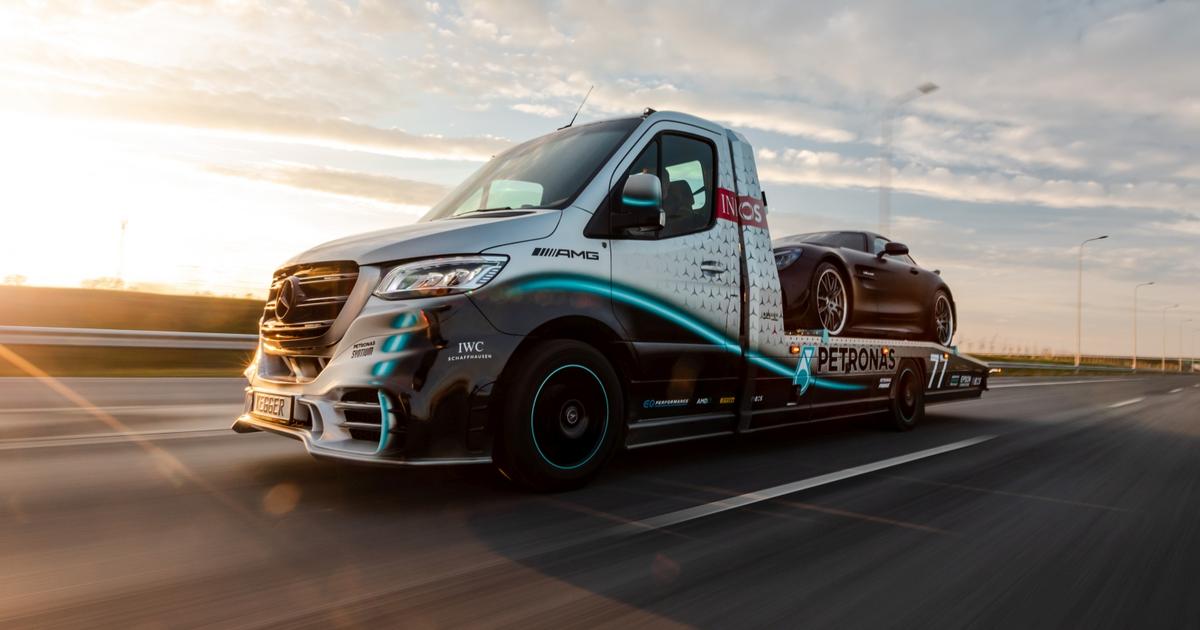 Efektowna Autolaweta Z Polski Oto Mercedes Sprinter Petronas Edition