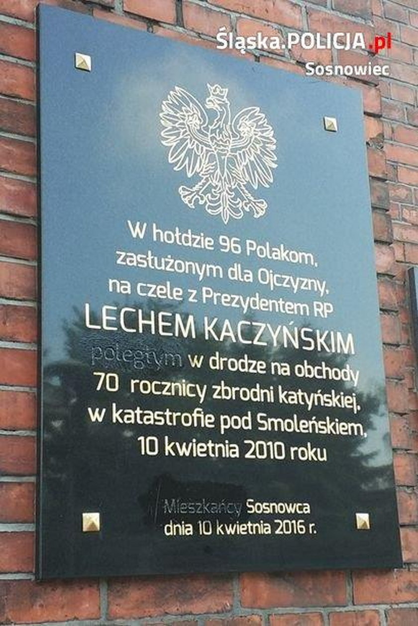 72-latka zniszczyła tablicę smoleńską 