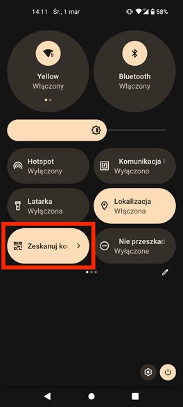 Android 13: Skaner kodów QR