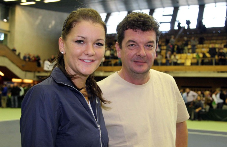 Agnieszka Radwańska z ojcem