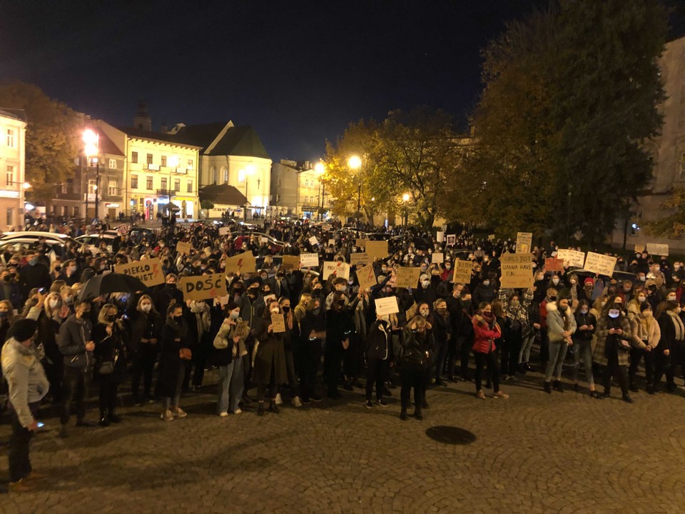 Lublin - protest przeciwko zaostrzeniu prawa antyaborcyjnego