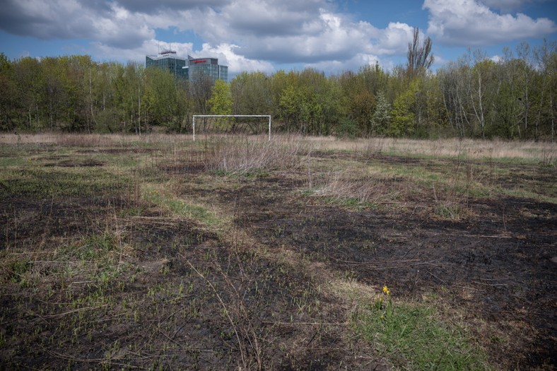 Kwiecień 2022 r., zrujnowany stadion im. Szyca w Poznaniu