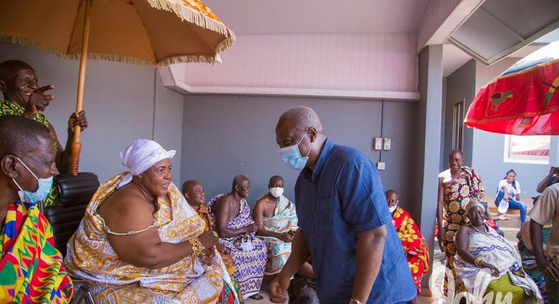 Mahama with Berekum Queen mother