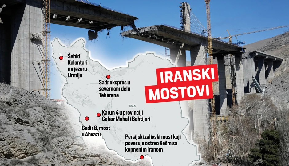 Iranski mostovi na mapi