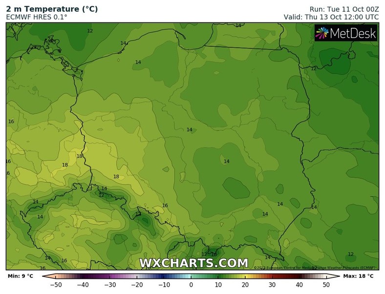 Będzie dość ciepło, ale poniżej 20 st. C