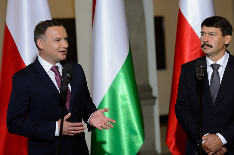 Prezydent Andrzej Duda i prezydent Węgier Janos Ader