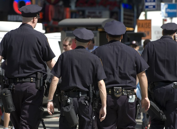 Policjanci na Manhattanie w Nowym Jorku
