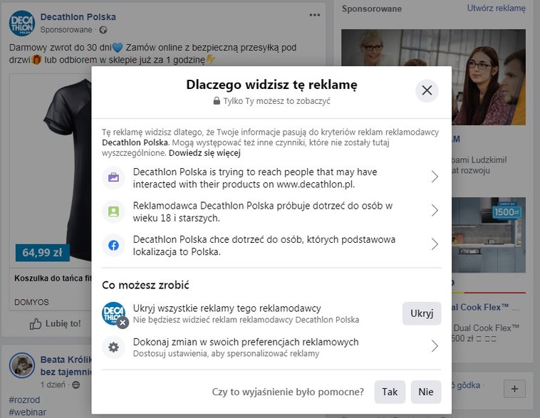 źródło: zrzut ekranu z Facebooka