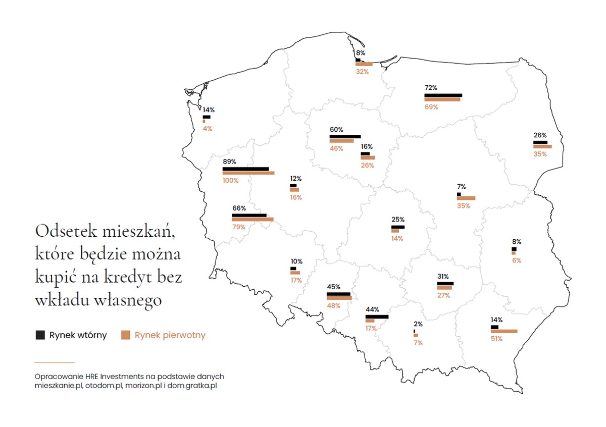 Mieszkanie bez wkładu własnego - mapa