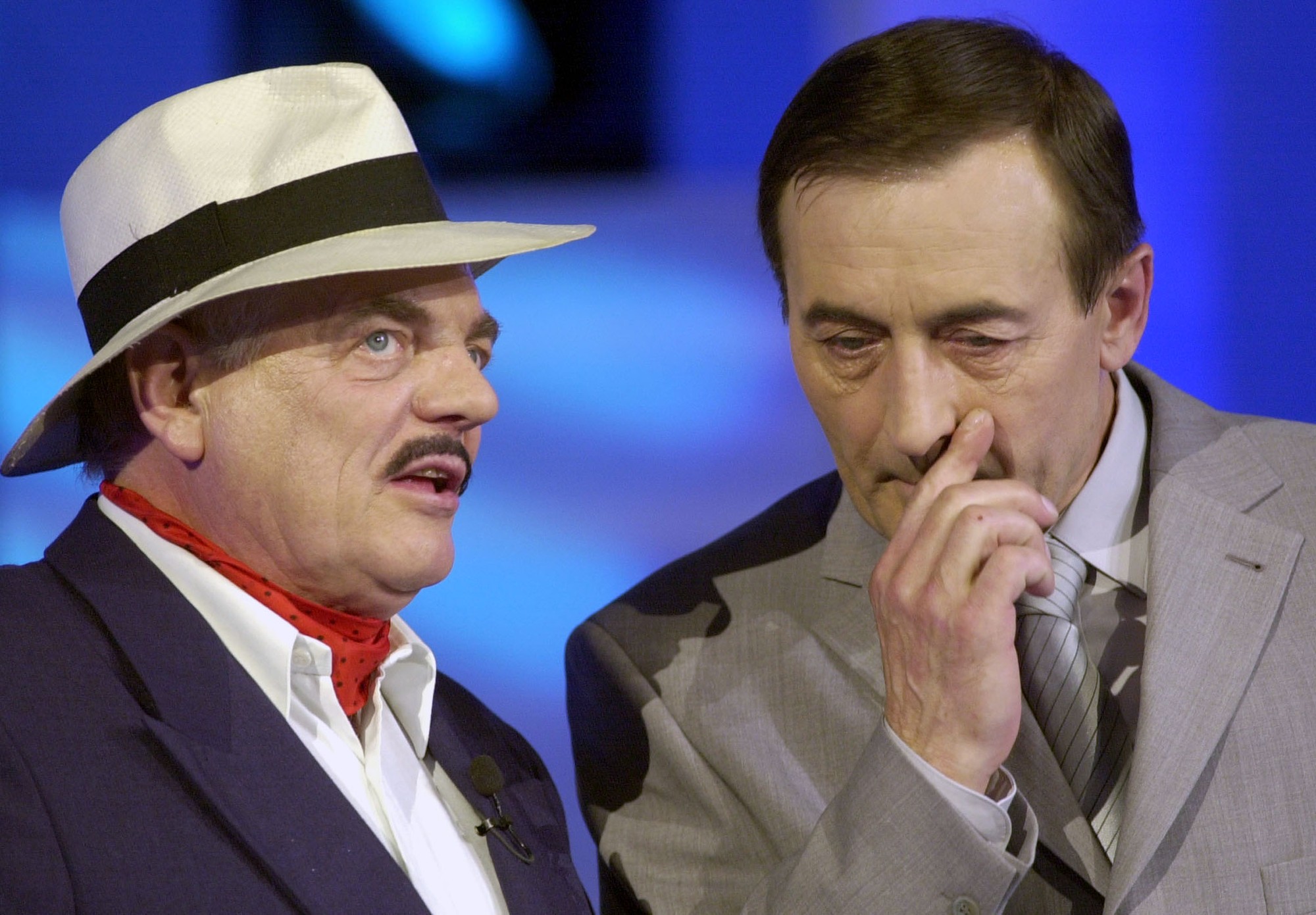 Slovenskí herci Stano Dančiak a Michal Dočolomanský v roku 2002.