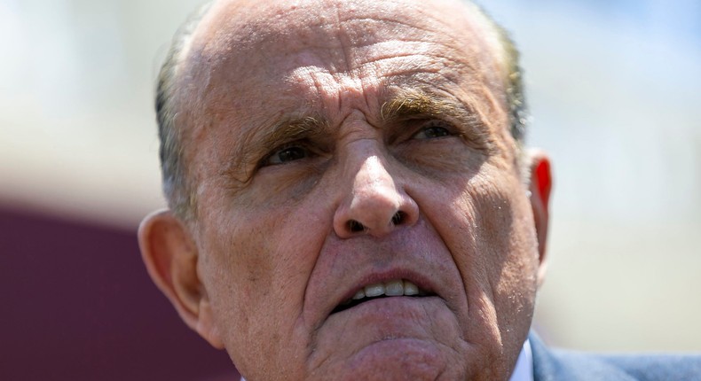 Former New York City Mayor Rudy Giuliani speaks during a news conference in Miami in July 2021.