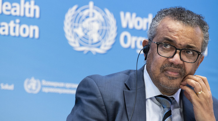 Tedrosz Adhanom Gebrejeszusz, az Egészségügyi Világszervezet (WHO) etióp főigazgatója egy felszólalót hallgat a koronavírus-világjárvány ellen folytatott harcról, és a világszervezet előtt álló jövő évi, kiemelt fontosságú feladatokról tartott sajtóértekezleten a WHO genfi székházában 2021. december 20-án / Fotó: MTI/EPA/Keystone/Salvatore Di Nolfi