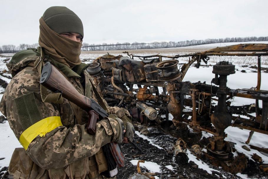 Rosyjska ciężarówka zniszczona przez ukraińską armię